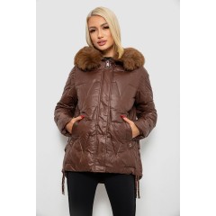 Куртка жіноча зимова коротка, колір коричневий, 244R865