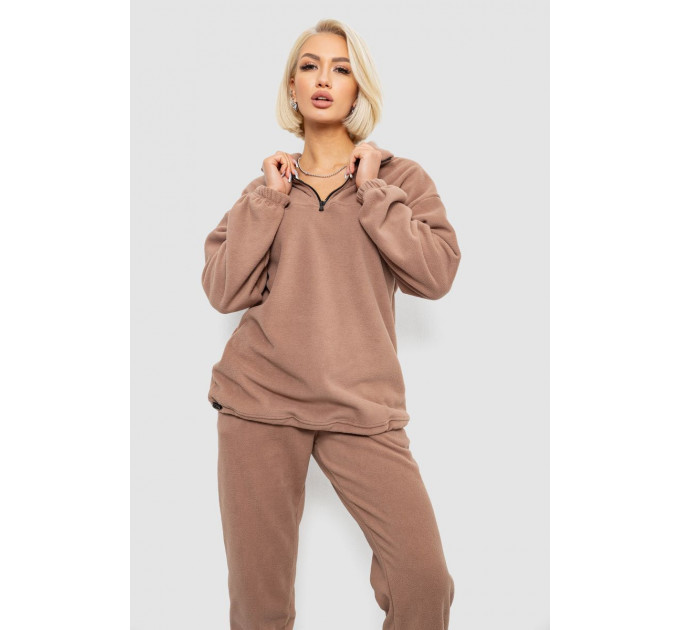 Спортивний костюм жіночий на флісі, колір мокко, 241R2007