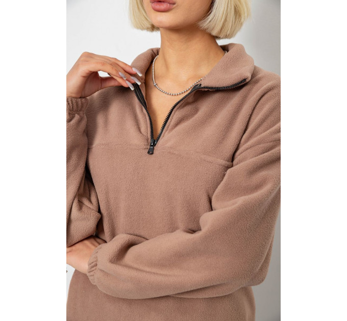 Спортивний костюм жіночий на флісі, колір мокко, 241R2007