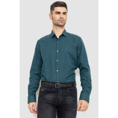 Сорочка чоловіча в клеку байкова, колір зелено-синій, 214R99-33-022