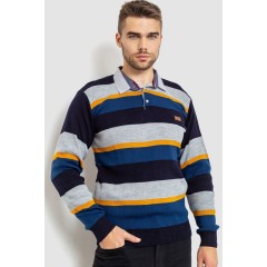 Светр-обманка чоловічий, колір сіро-синій, 161R901
