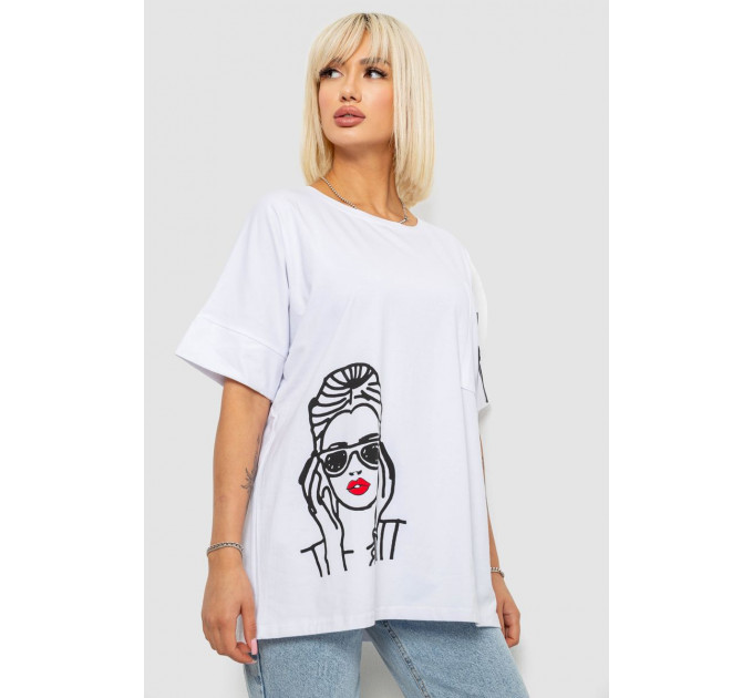 Футболка жіноча з принтом, колір білий, 244R4010
