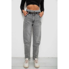 Джинси жіночі однотонні Baggy Papei, колір сірий, 244R00158 Джинси жіночі однотонні Baggy Papei, колір сірий, 244R00158