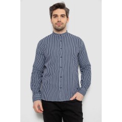 Сорочка чоловіча в смужку, колір синій, 186R2091 Сорочка чоловіча в смужку, колір синій, 186R2091
