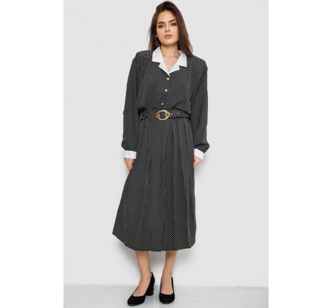 Костюм жіночий класичний у горох, колір чорно-білий, 167R3001