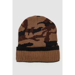 Шапка чоловіча камуфляж на хутрі, колір коричневий, 244RM48