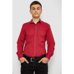 Сорочка чоловіча з принтом, колір бордовий, 214R7031