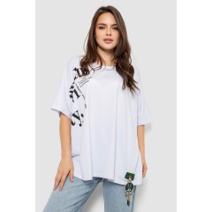 Футболка жіноча з принтом, колір білий, 244R5006-5