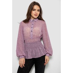 Блуза жіноча з принтом шифонова, колір бузковий, 230R1502