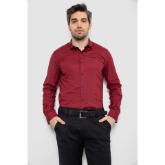 Сорочка чоловіча з принтом, колір бордовий, 186R2009