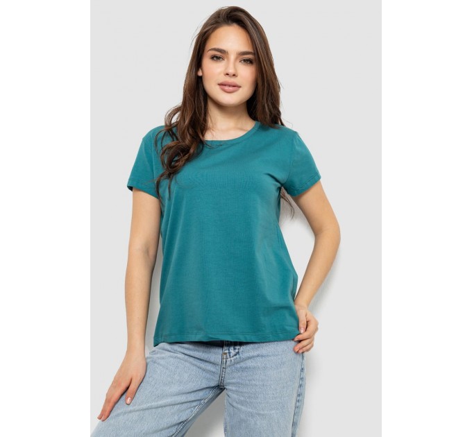 Футболка женская однотонная, цвет бирюзовый, 244R2806