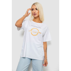 Футболка жіноча з принтом, колір білий, 221R608