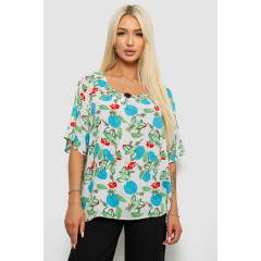 Блуза жіноча з принтом, колір молочний, 244RM216