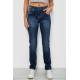 Джинси жіночі однотонні Straight fit, колір синій, 244R11489