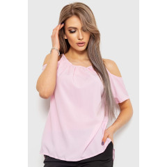 Блуза однотонна, колір рожевий, 230R93