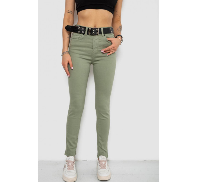 Джинси жіночі Skinny Американки, колір оливковий, 182R00252