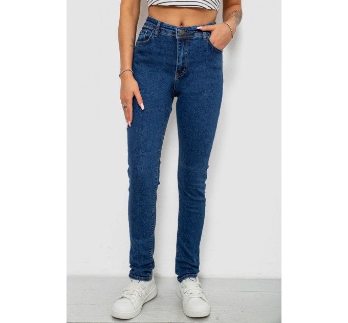 Джинси жіночі однотонні Skinny, колір синій, 244R2001-B