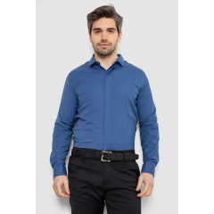 Сорочка чоловіча однотонна, колір джинс, 186R2100