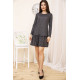 Міні-сукня сірого кольору, в смужку, 104R0012 Міні-сукня сірого кольору, в смужку, 104R0012