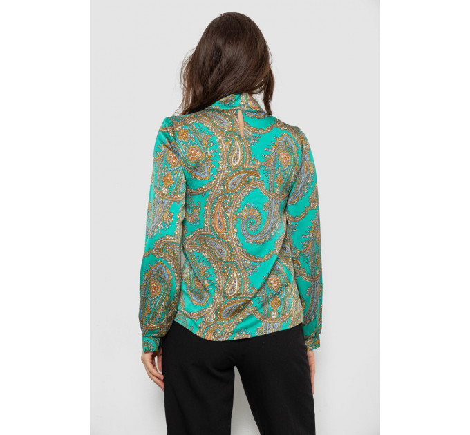 Блуза жіноча з принтом, колір зелений, 230R226-5