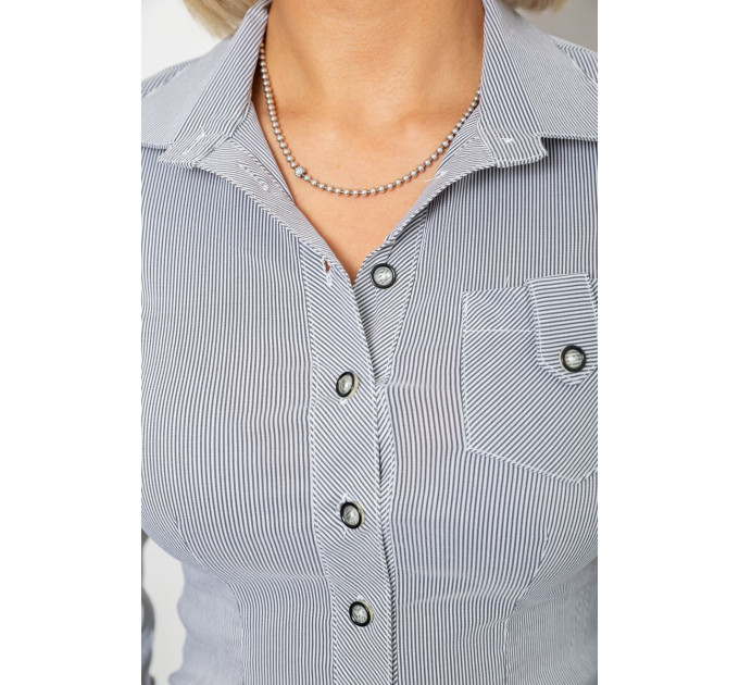 Сорочка класична в смужку, колір сірий, 230R645-1