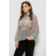 Блуза жіноча з принтом шифонова, колір бежево-блакитний, 230R1502