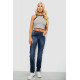 Джинси жіночі однотонні Straight fit, колір синій, 244R11489
