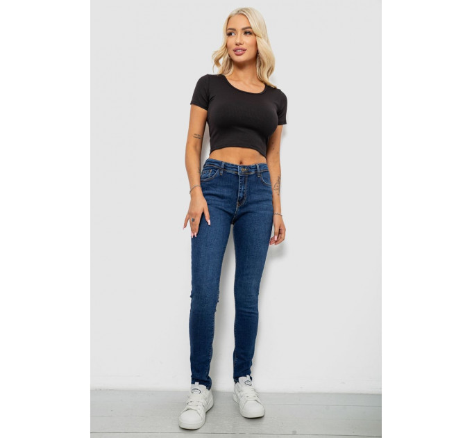 Джинси жіночі однотонні Skinny, колір темно-синій, 244R2001-B