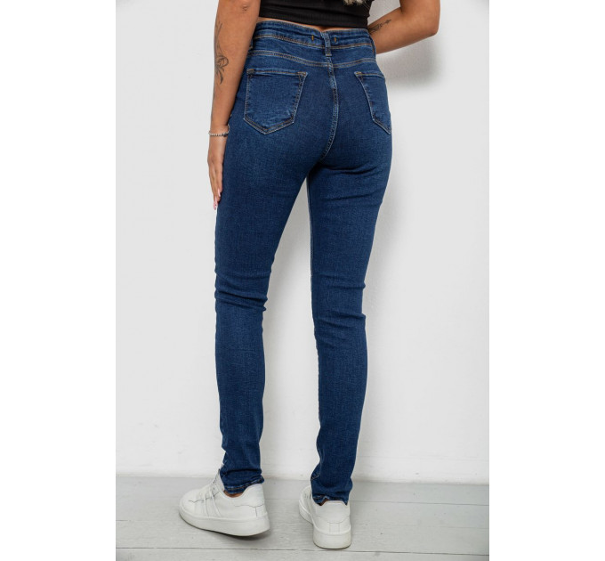 Джинси жіночі однотонні Skinny, колір темно-синій, 244R2001-B