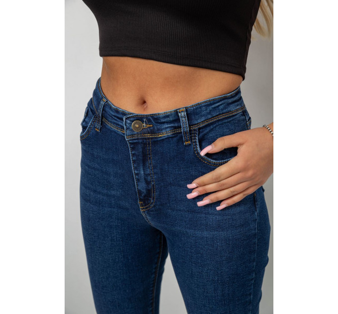 Джинси жіночі однотонні Skinny, колір темно-синій, 244R2001-B