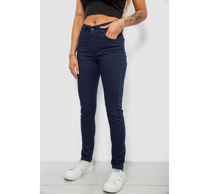 Джинси жіночі однотонні Skinny, колір синій, 244R253-10