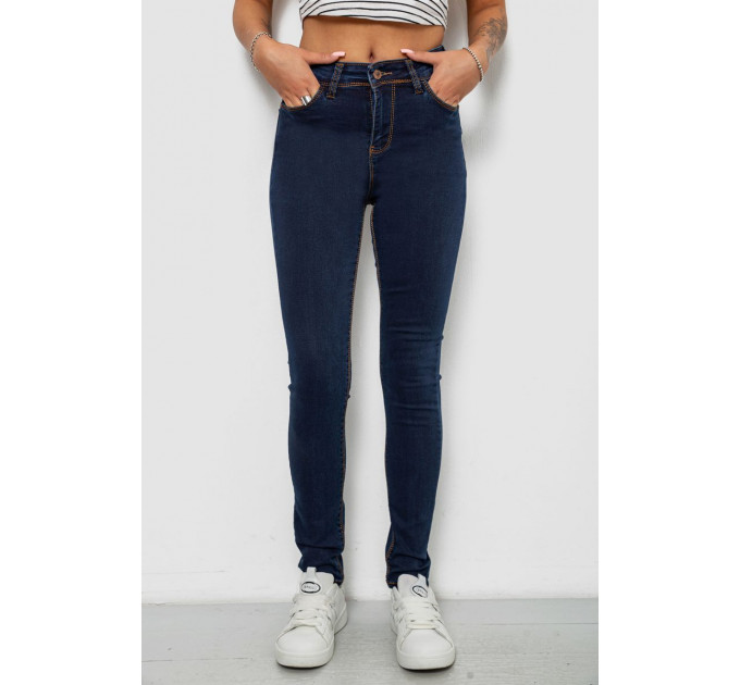 Джинси жіночі однотонні Skinny, колір синій, 244R502-5