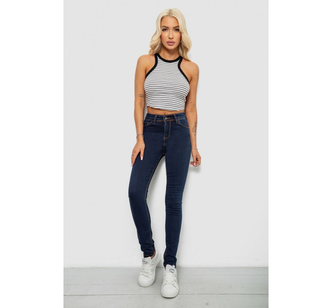 Джинси жіночі однотонні Skinny, колір синій, 244R502-5
