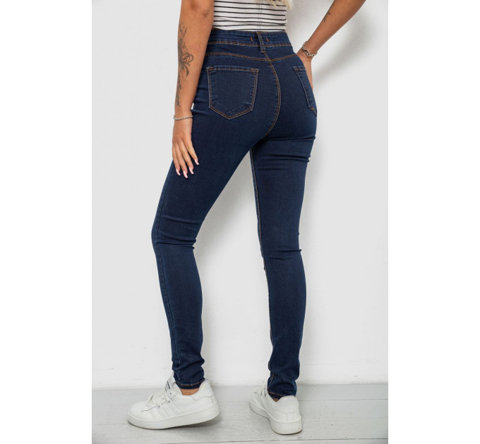 Джинси жіночі однотонні Skinny, колір синій, 244R502-5