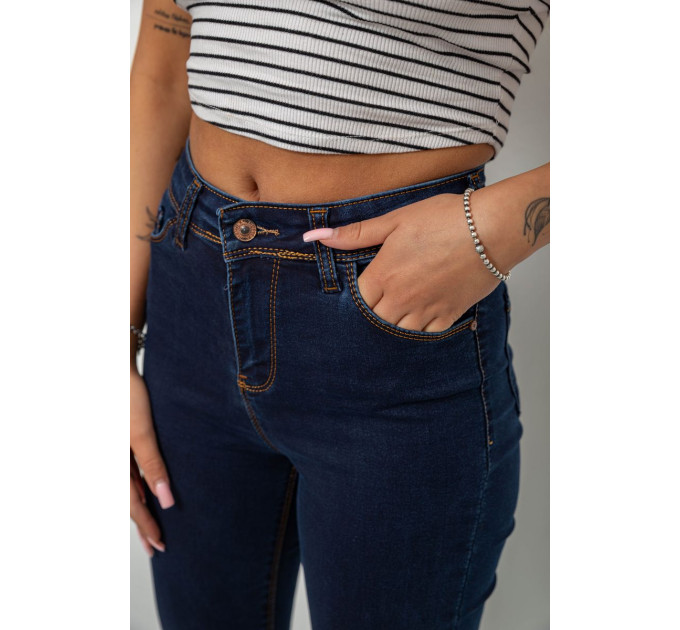 Джинси жіночі однотонні Skinny, колір синій, 244R502-5