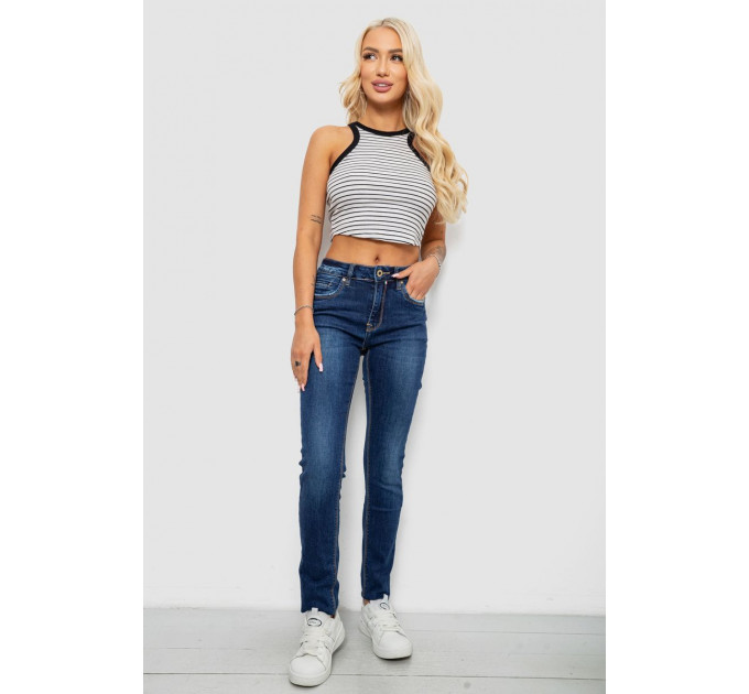Джинси жіночі однотонні Skinny, колір синій, 244RNL2040