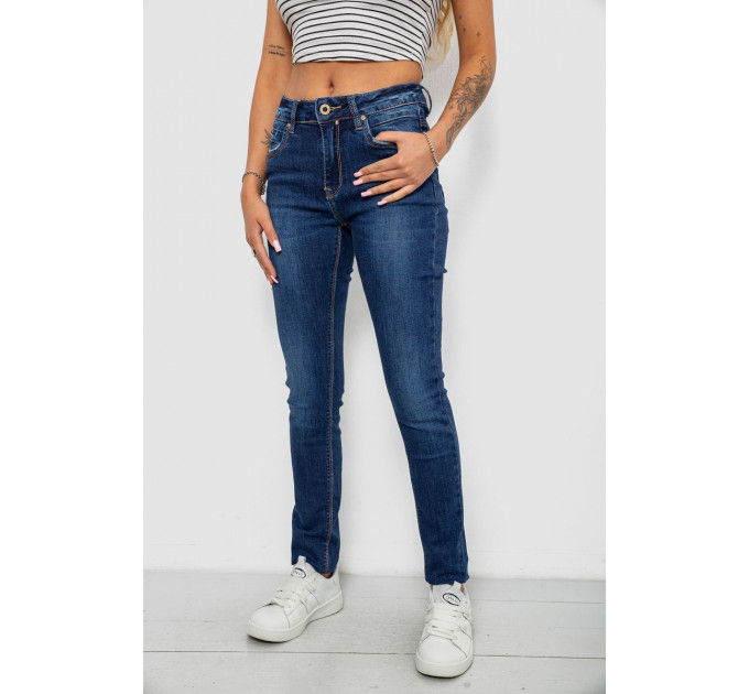 Джинси жіночі однотонні Skinny, колір синій, 244RNL2040