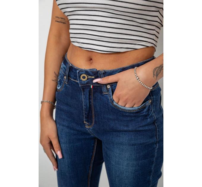 Джинси жіночі однотонні Skinny, колір синій, 244RNL2040