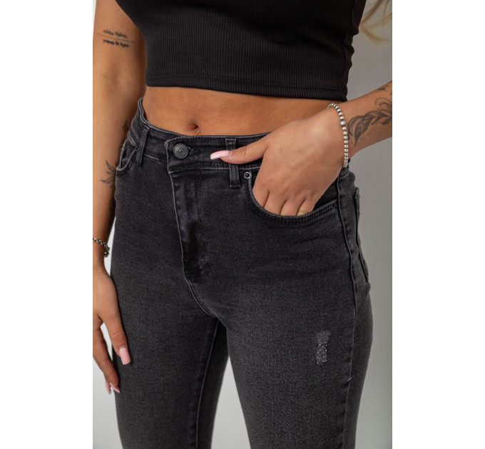 Джинси жіночі однотонні Skinny, колір сірий, 244RS123