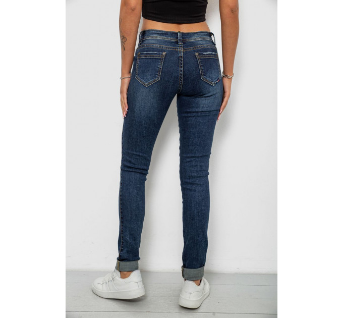Джинси жіночі однотонні Skinny, колір синій, 244RSH9518