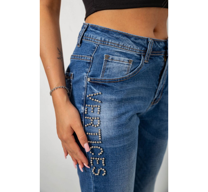 Джинси жіночі однотонні Skinny, колір синій, 244RVE-8