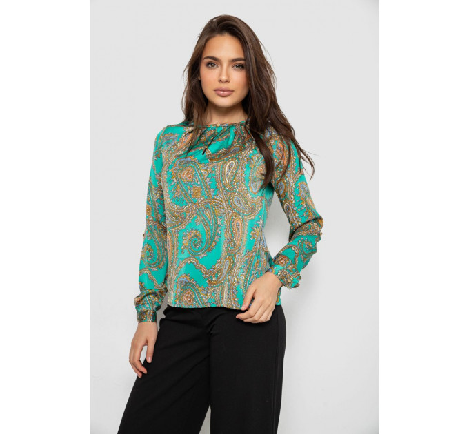 Блуза, колір зелений, 230R1122-10