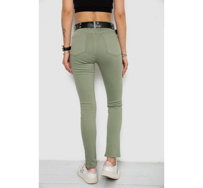 Джинси жіночі Skinny Американки, колір оливковий, 182R00252