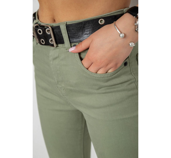 Джинси жіночі Skinny Американки, колір оливковий, 182R00252