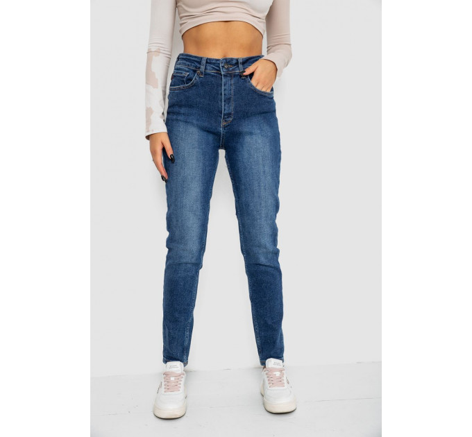 Джинси жіночі Mom-fit стрейч, колір синій, 244R1143 Джинси жіночі Mom-fit стрейч, колір синій, 244R1143