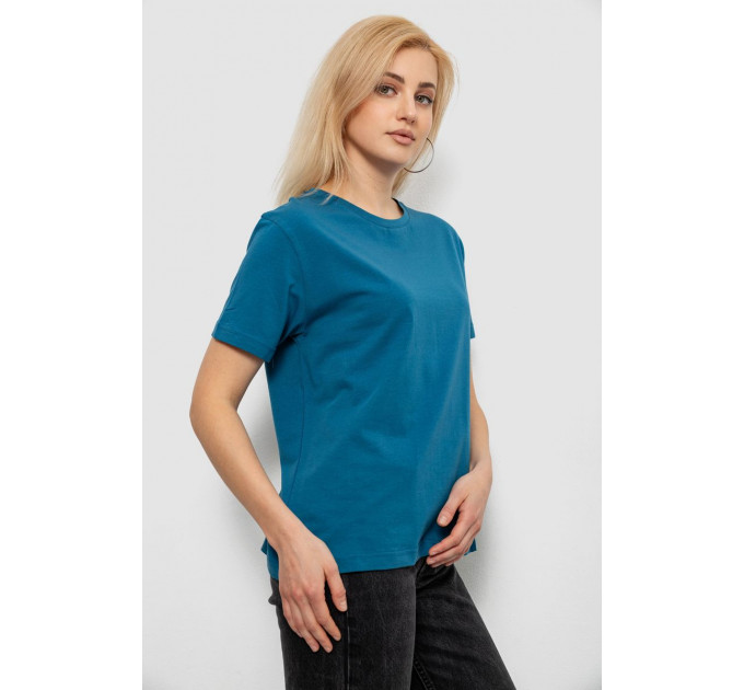 Футболка жіноча однотонна, колір джинс, 244R802-5
