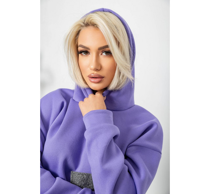 Худі жіночий з капюшоном на флісі, колір бузковий, 257R335