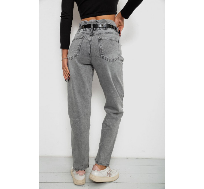 Джинси жіночі однотонні Baggy Papei, колір сірий, 244R00158