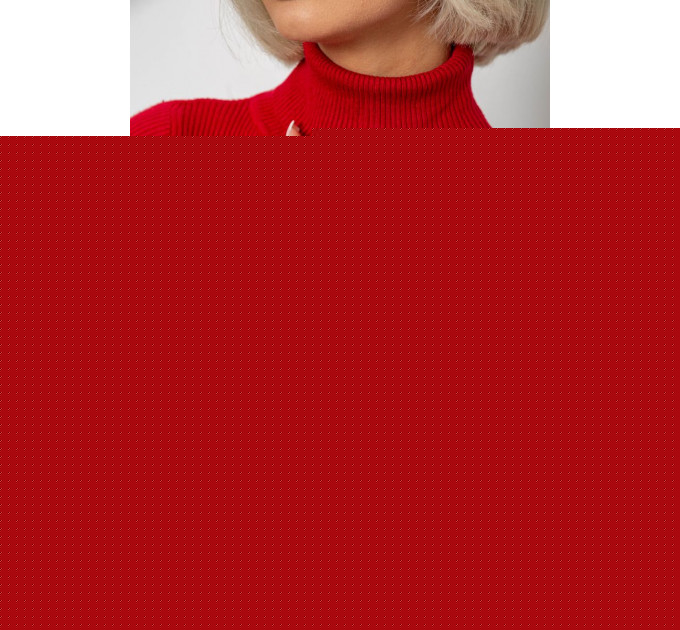 Стильний жіночий гольф у рубчик, колір бордовий, 204R001