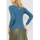 Кофта жіноча в рубчик, колір джинс, 204R037